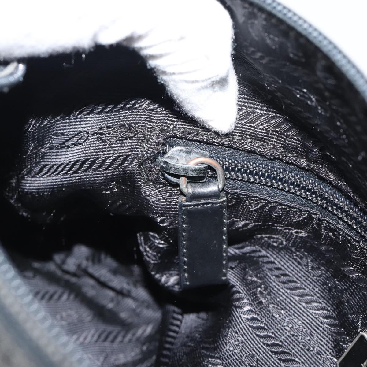 PRADA Shoulder Bag Nylon Black Silver Auth hk4001