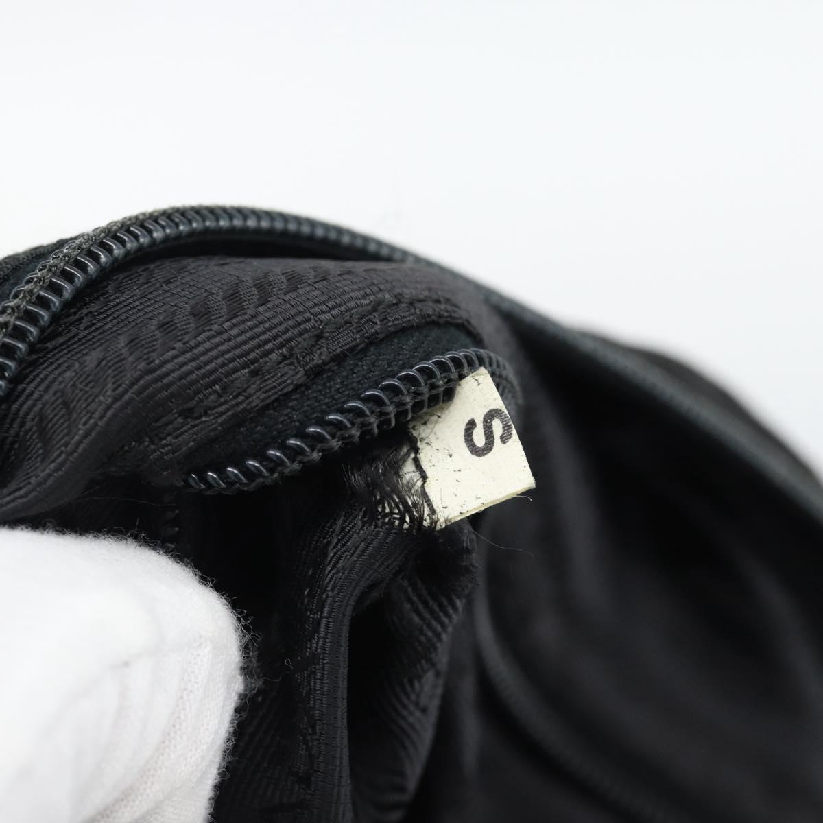 PRADA Shoulder Bag Nylon Black Silver Auth hk4001