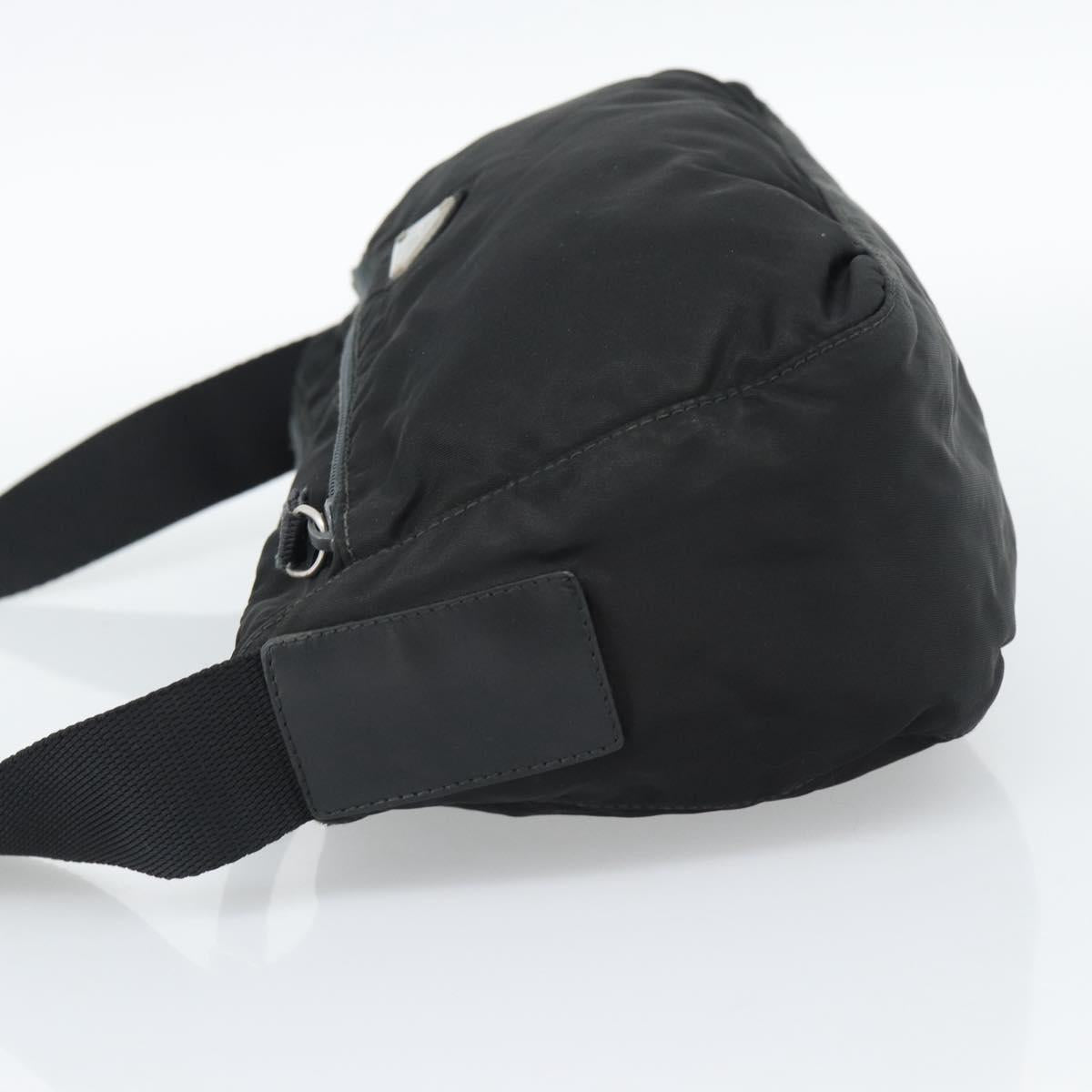 PRADA Shoulder Bag Nylon Black Silver Auth hk4001