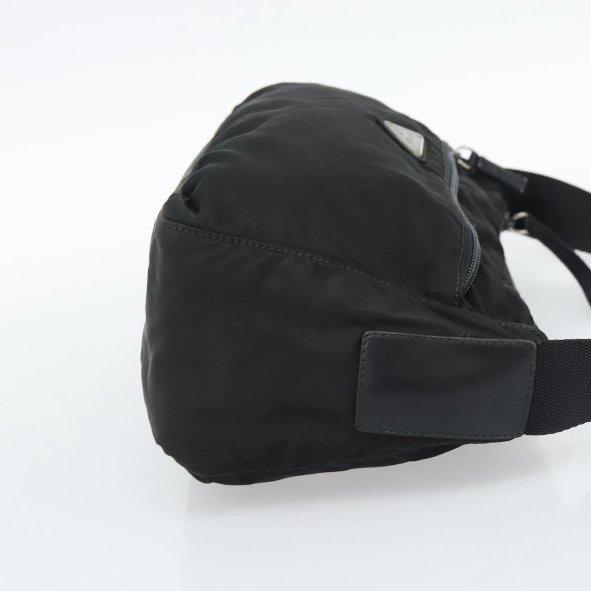 PRADA Shoulder Bag Nylon Black Silver Auth hk4001