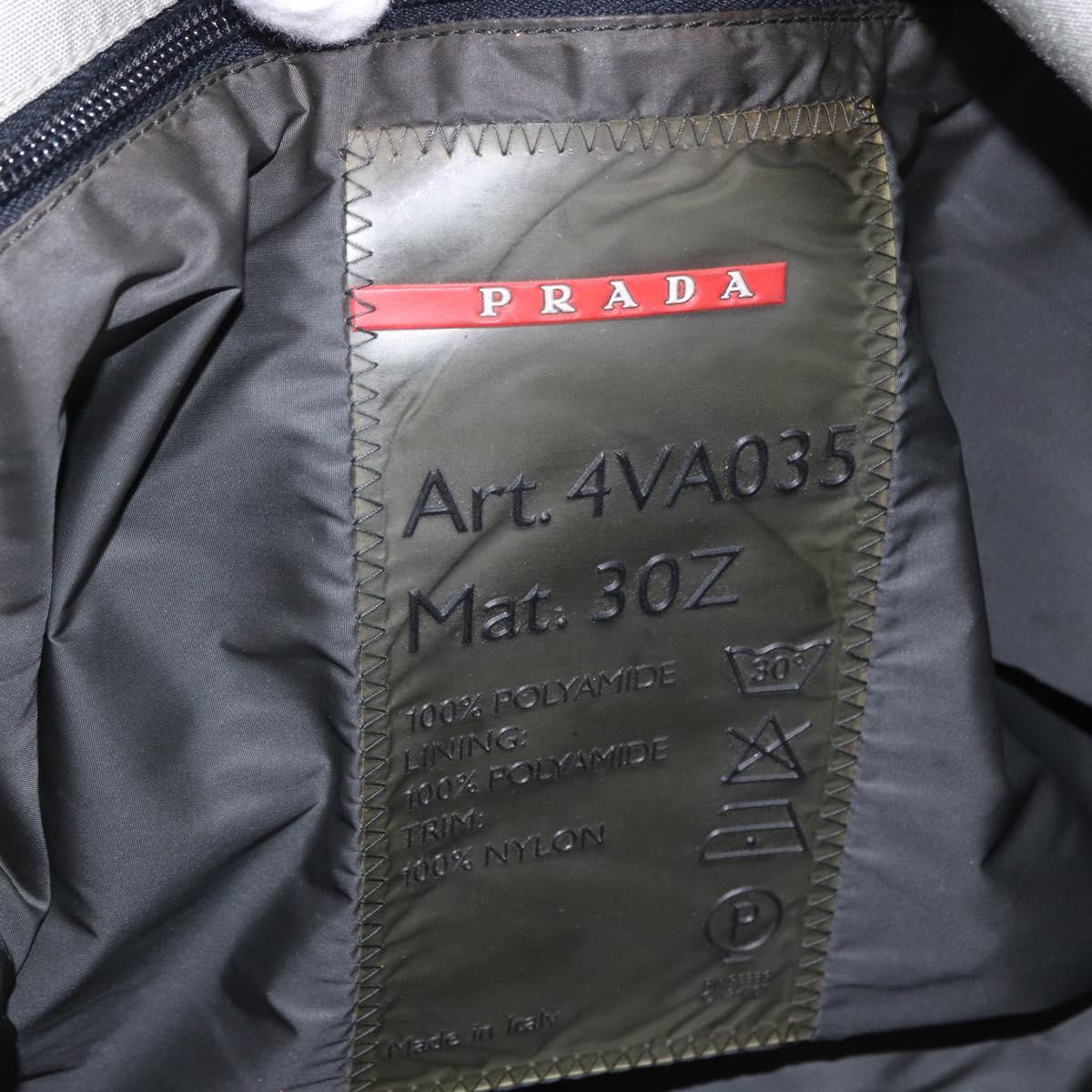 PRADA Sports Line Shoulder Bag Nylon Gray Silver Auth hk4002