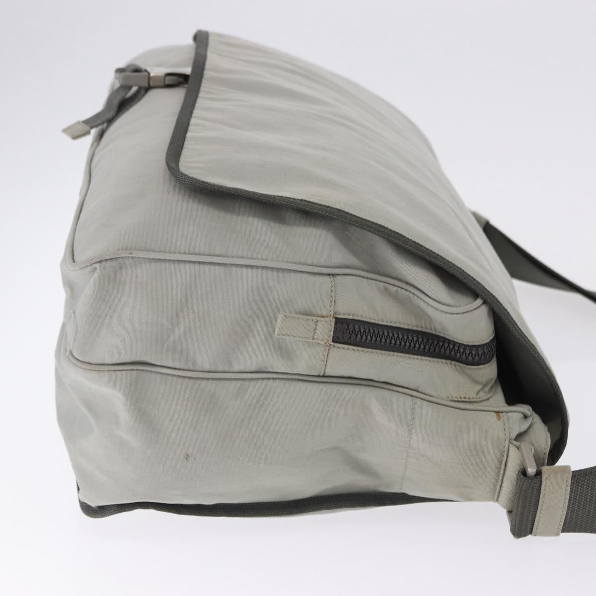 PRADA Sports Line Shoulder Bag Nylon Gray Silver Auth hk4002
