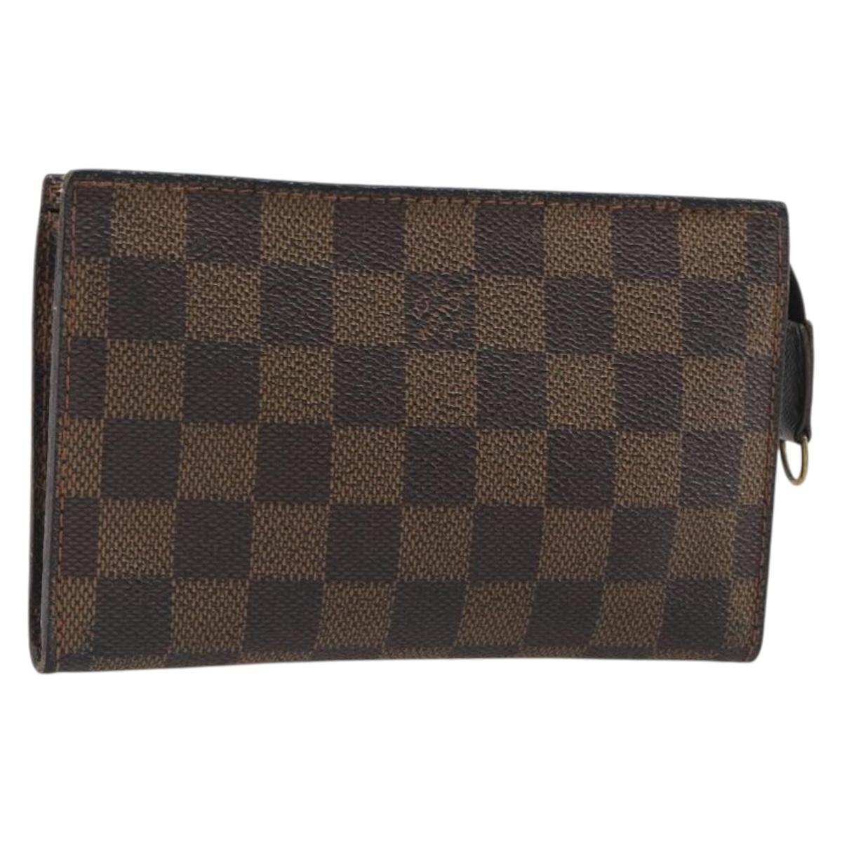 LOUIS VUITTON Damier Ebene Marais Pouch LV Auth hk4003