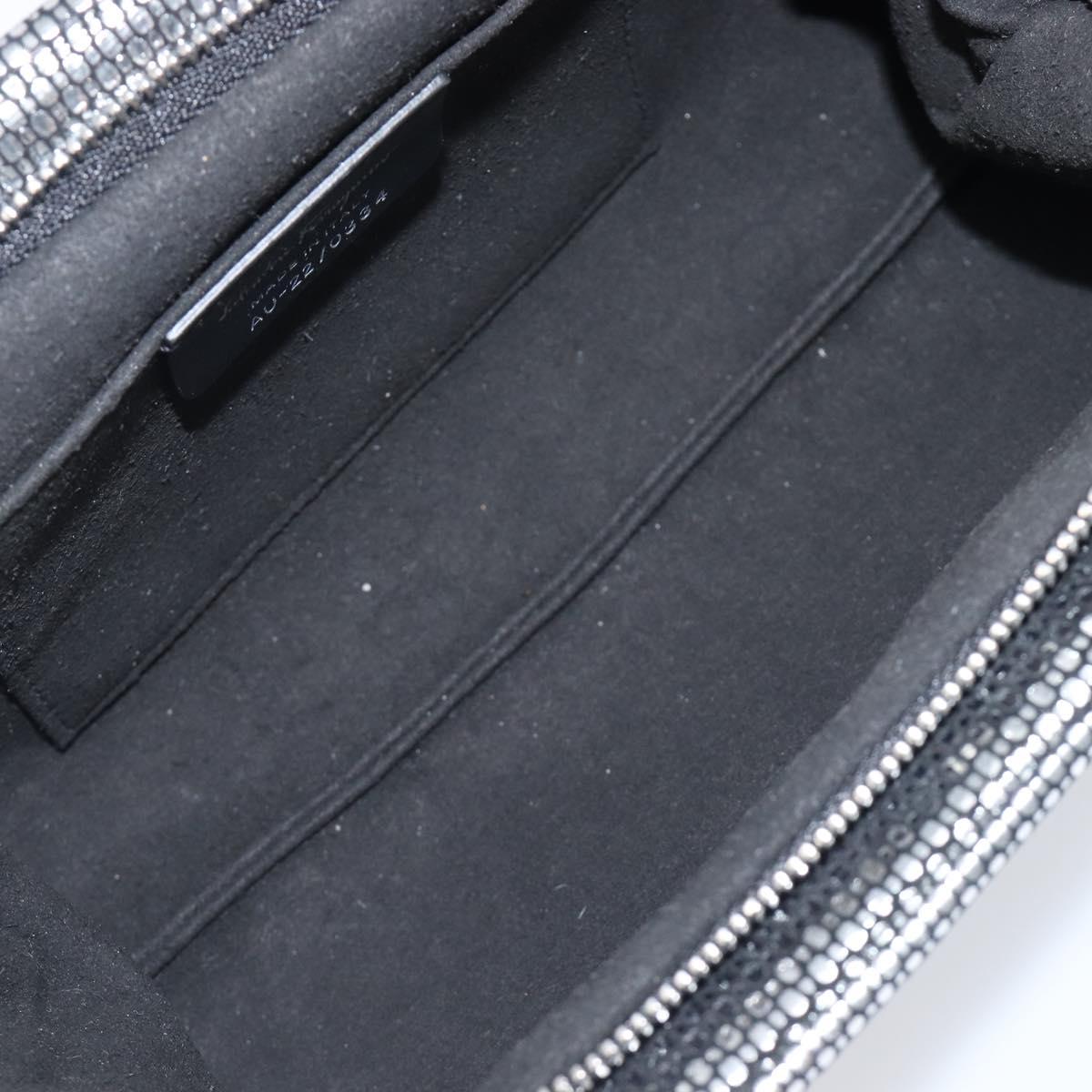 Salvatore Ferragamo Gancini Chain Shoulder Bag Leather Silver Auth hk4007V