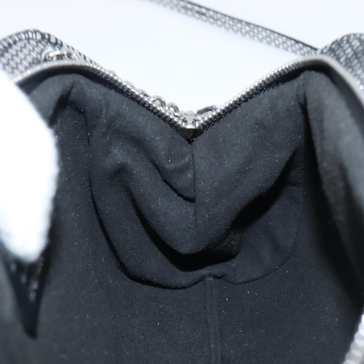 Salvatore Ferragamo Gancini Chain Shoulder Bag Leather Silver Auth hk4007V