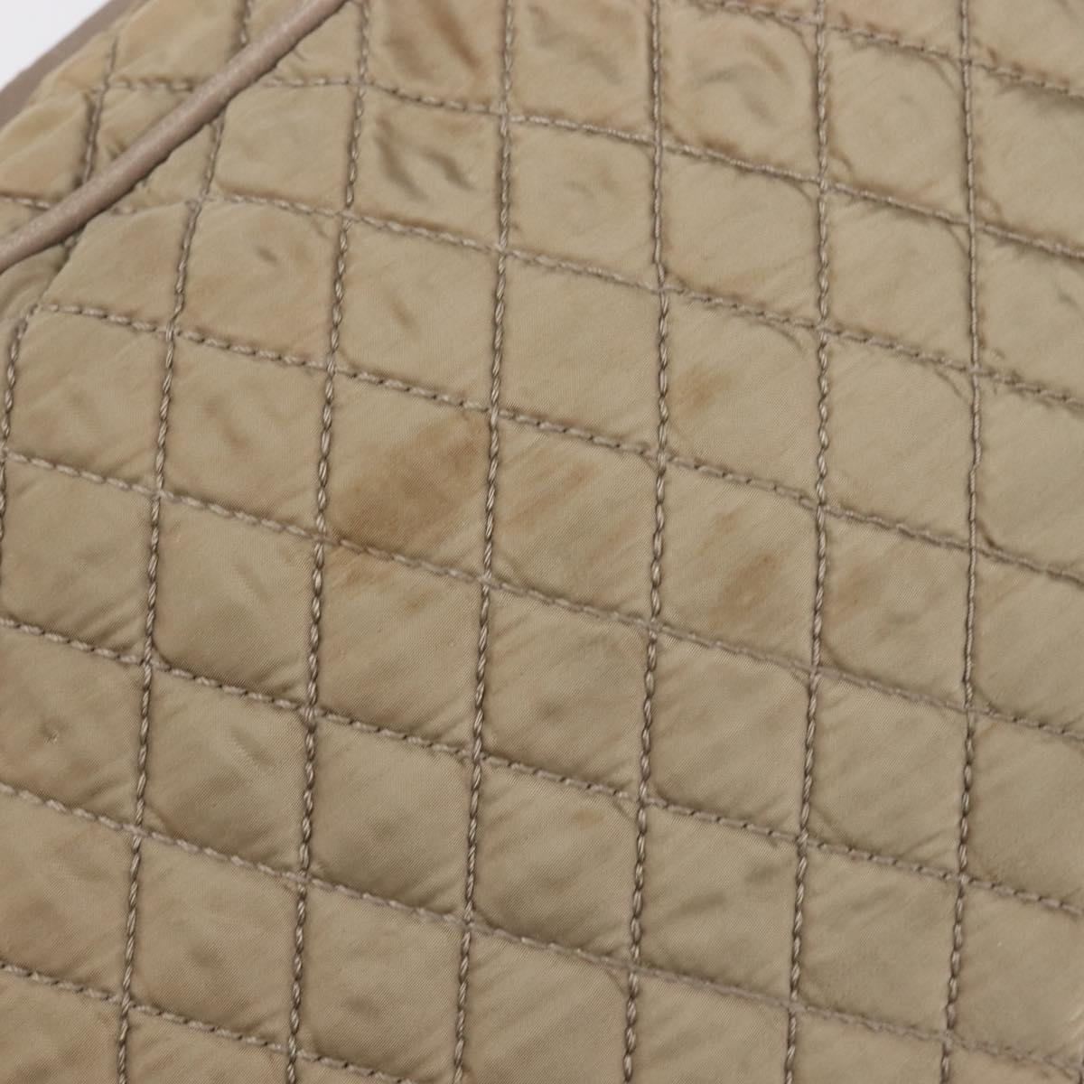 Salvatore Ferragamo Vala Hand Bag Nylon Brown Silver Auth hk4011