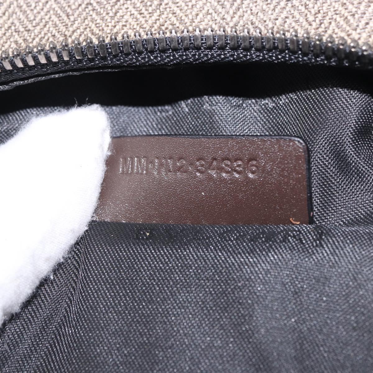 BVLGARI Body Bag PVC Leather Brown Silver Auth hk4015