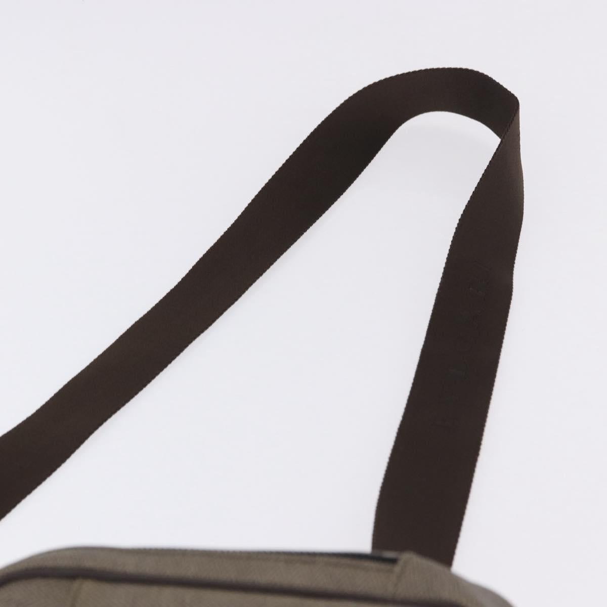 BVLGARI Body Bag PVC Leather Brown Silver Auth hk4015