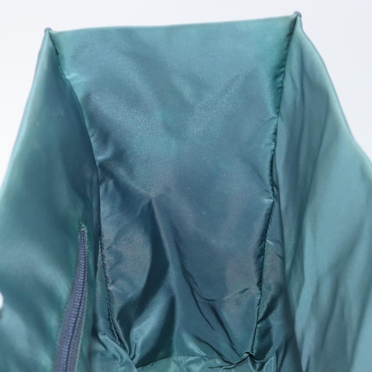 PRADA Hand Bag Nylon Green Silver Auth hk4017
