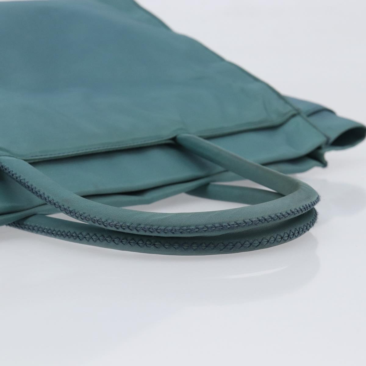 PRADA Hand Bag Nylon Green Silver Auth hk4017
