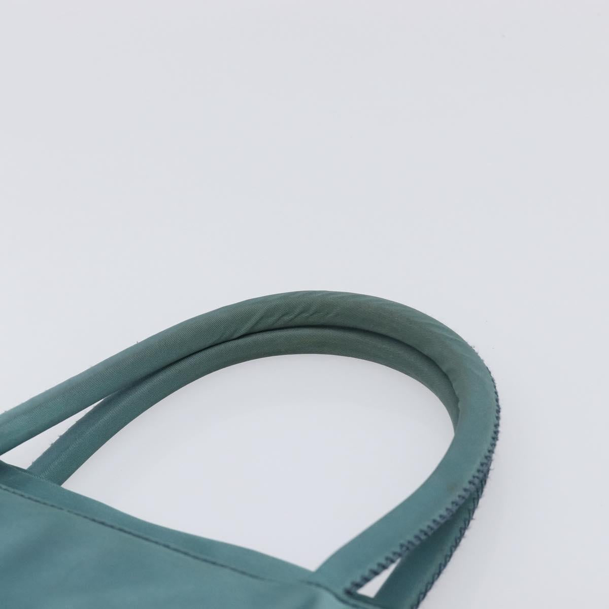 PRADA Hand Bag Nylon Green Silver Auth hk4017