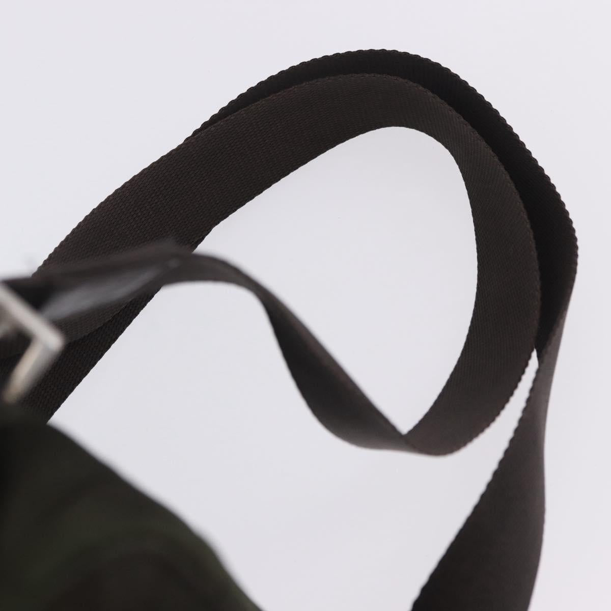 PRADA Backpack Nylon Khaki Silver Auth hk4019