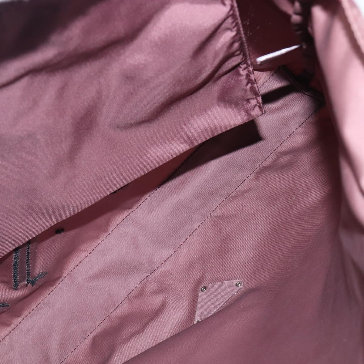 PRADA Tote Bag Nylon Red Silver Auth hk4020
