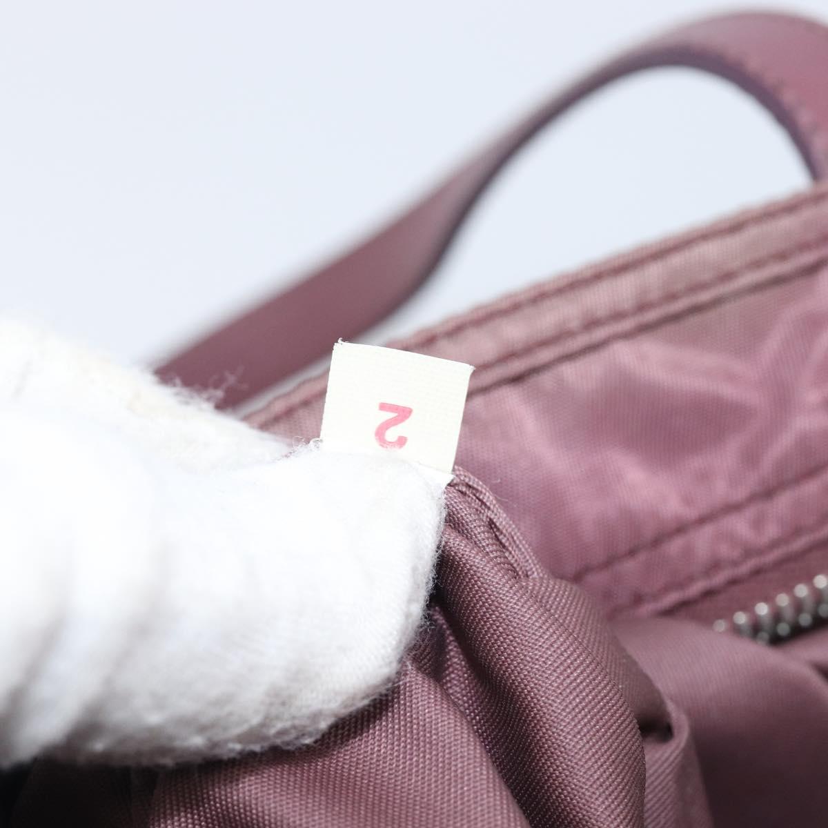 PRADA Tote Bag Nylon Red Silver Auth hk4020