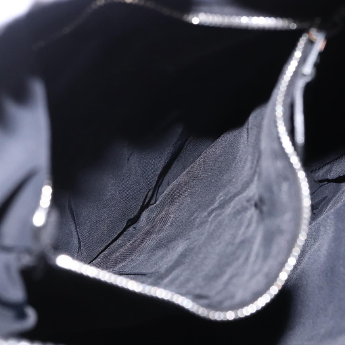 HERMES Acapulco Bandouliere Shoulder Bag Nylon Black Silver Auth hk4022