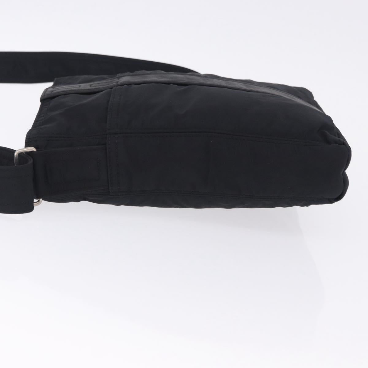 HERMES Acapulco Bandouliere Shoulder Bag Nylon Black Silver Auth hk4022