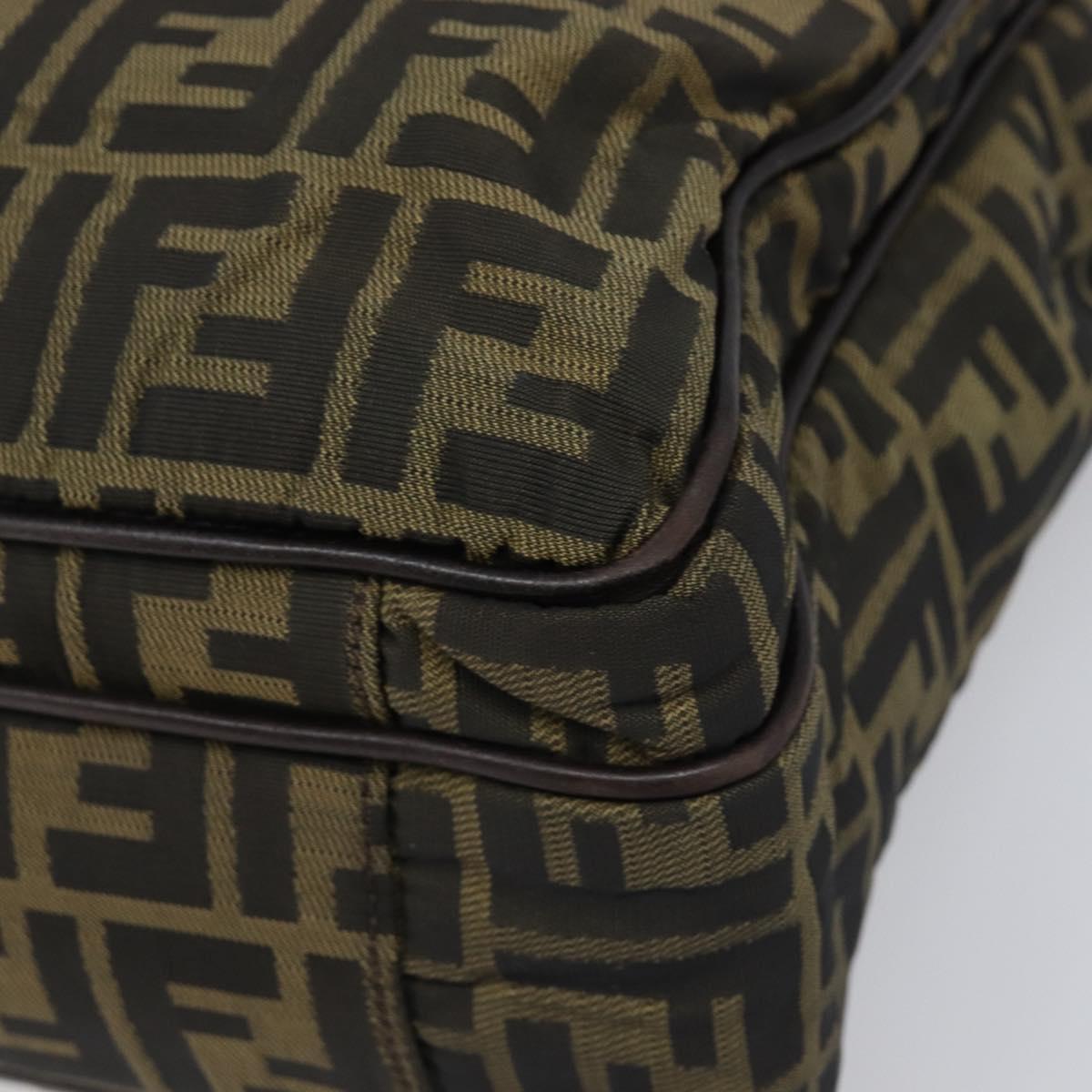 FENDI Zucca Canvas Hand Bag Black Brown Auth hk4024