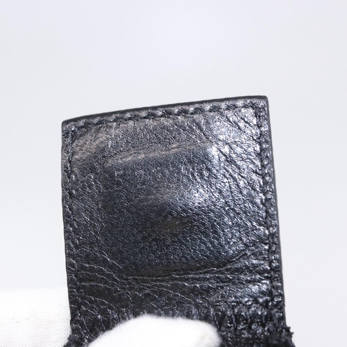 FENDI Shoulder Bag Cotton Jersey Black Silver Auth hk4025