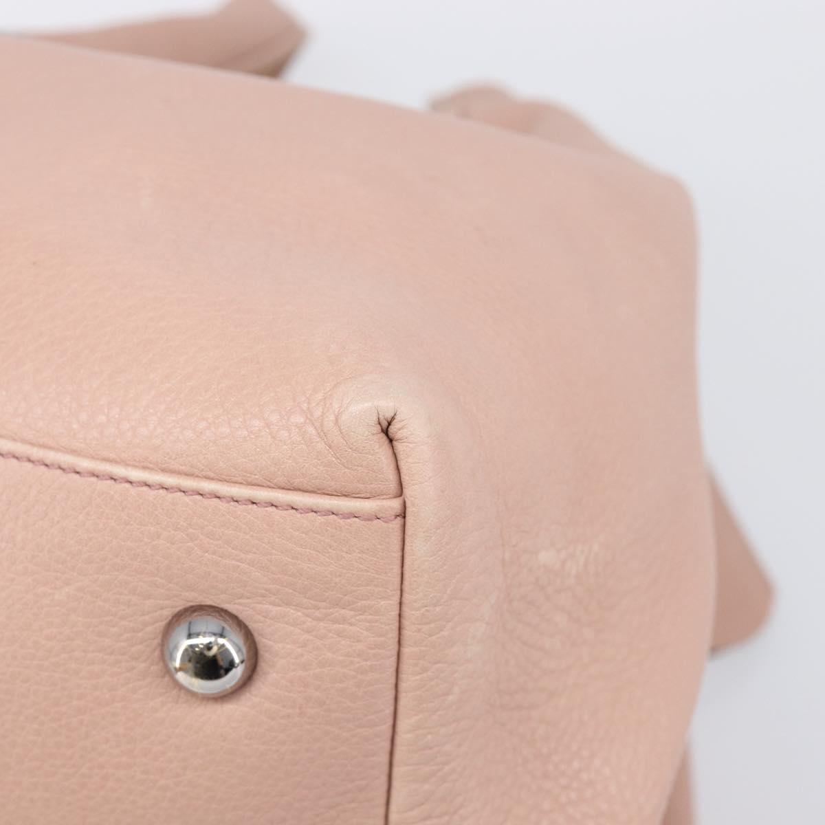 LOEWE Kaliyu GM Hand Bag Leather Pink Silver Auth hk4026A
