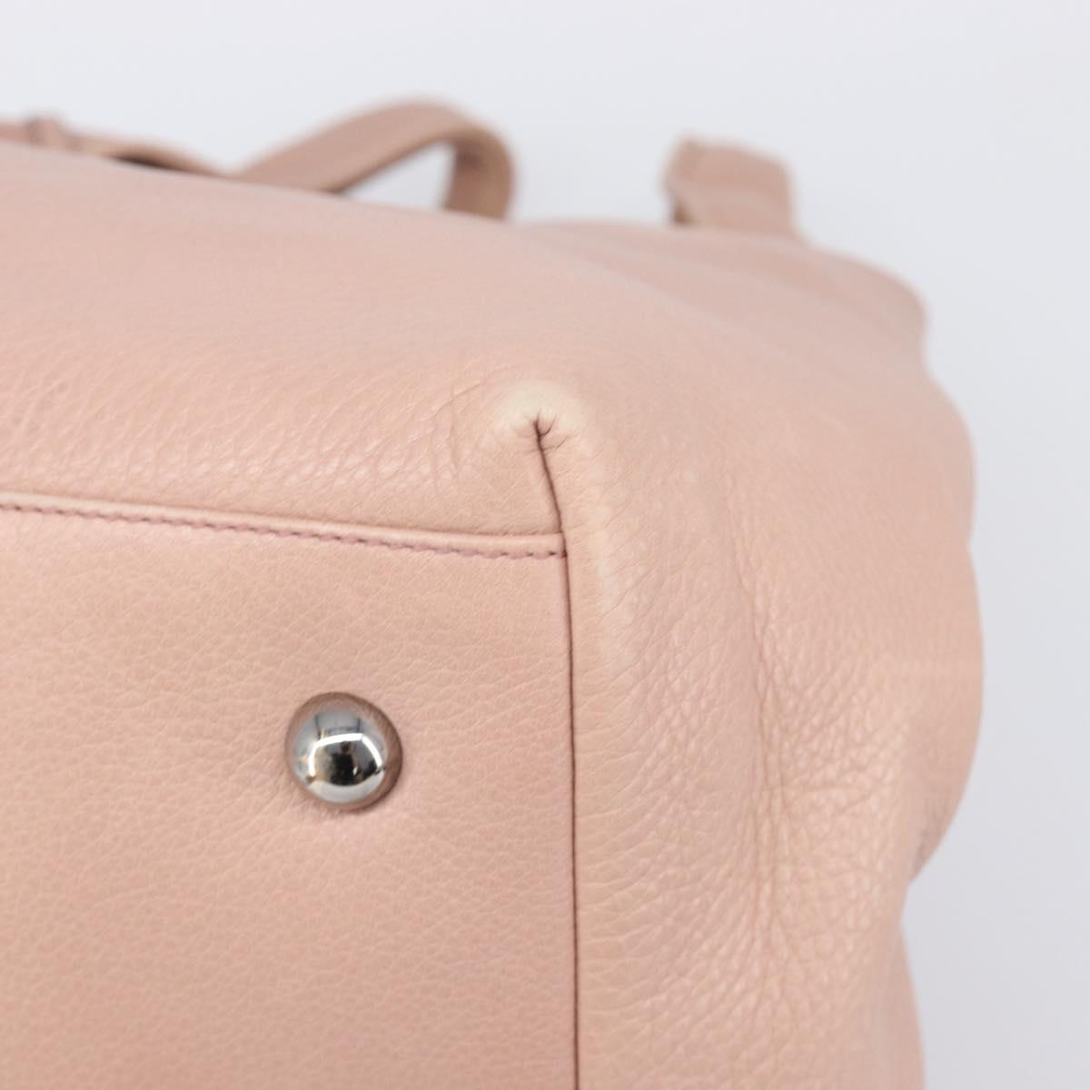 LOEWE Kaliyu GM Hand Bag Leather Pink Silver Auth hk4026A