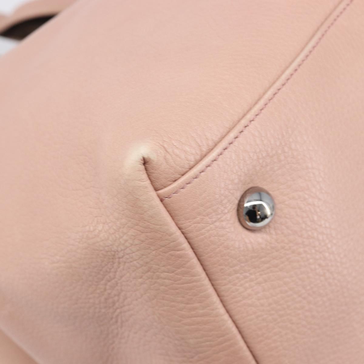 LOEWE Kaliyu GM Hand Bag Leather Pink Silver Auth hk4026A