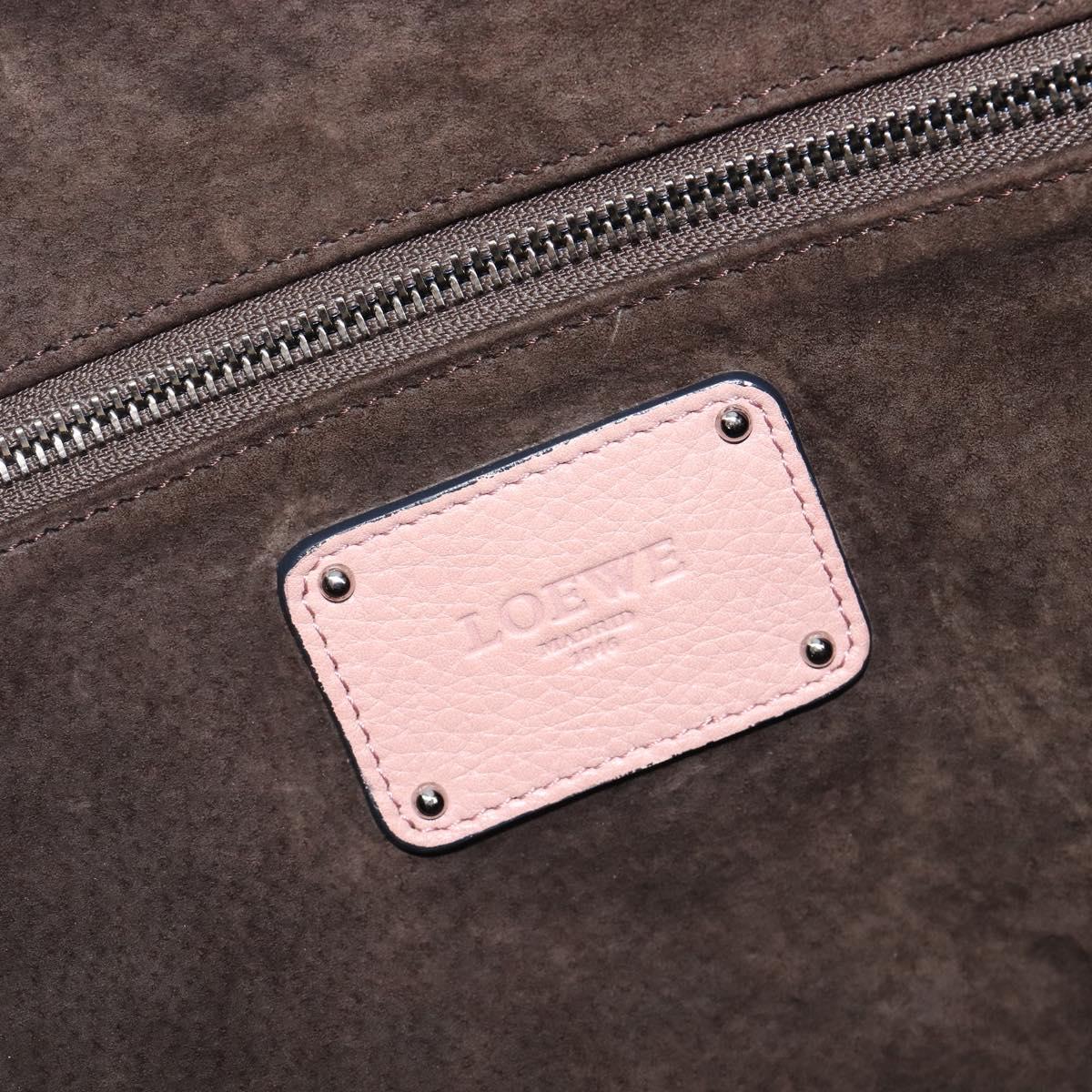 LOEWE Kaliyu GM Hand Bag Leather Pink Silver Auth hk4026A
