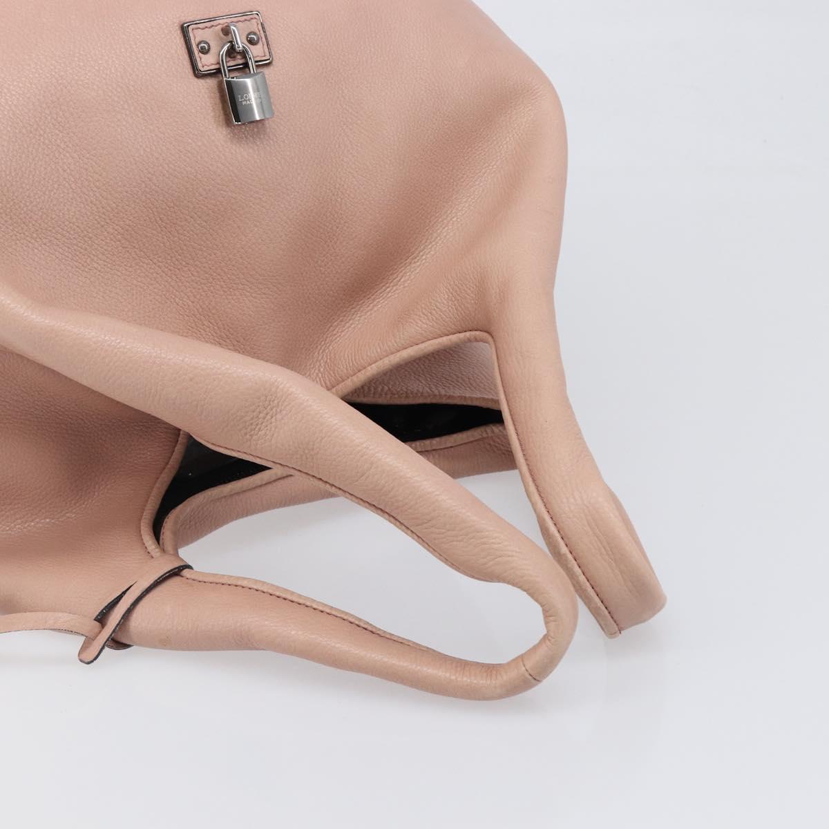 LOEWE Kaliyu GM Hand Bag Leather Pink Silver Auth hk4026A
