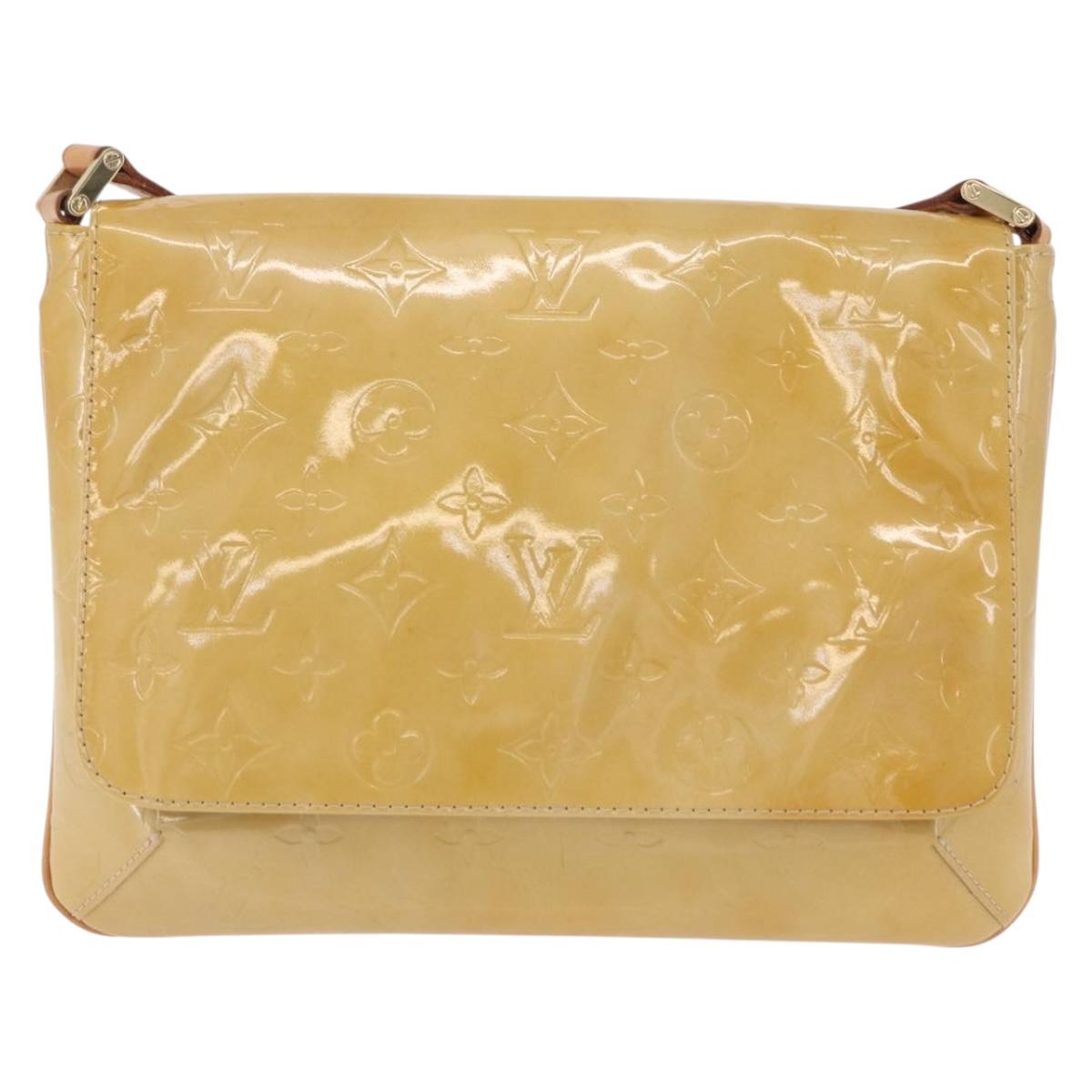 LOUIS VUITTON Monogram Vernis Thompson Street Bag Beige M91301 LV Auth hk4027