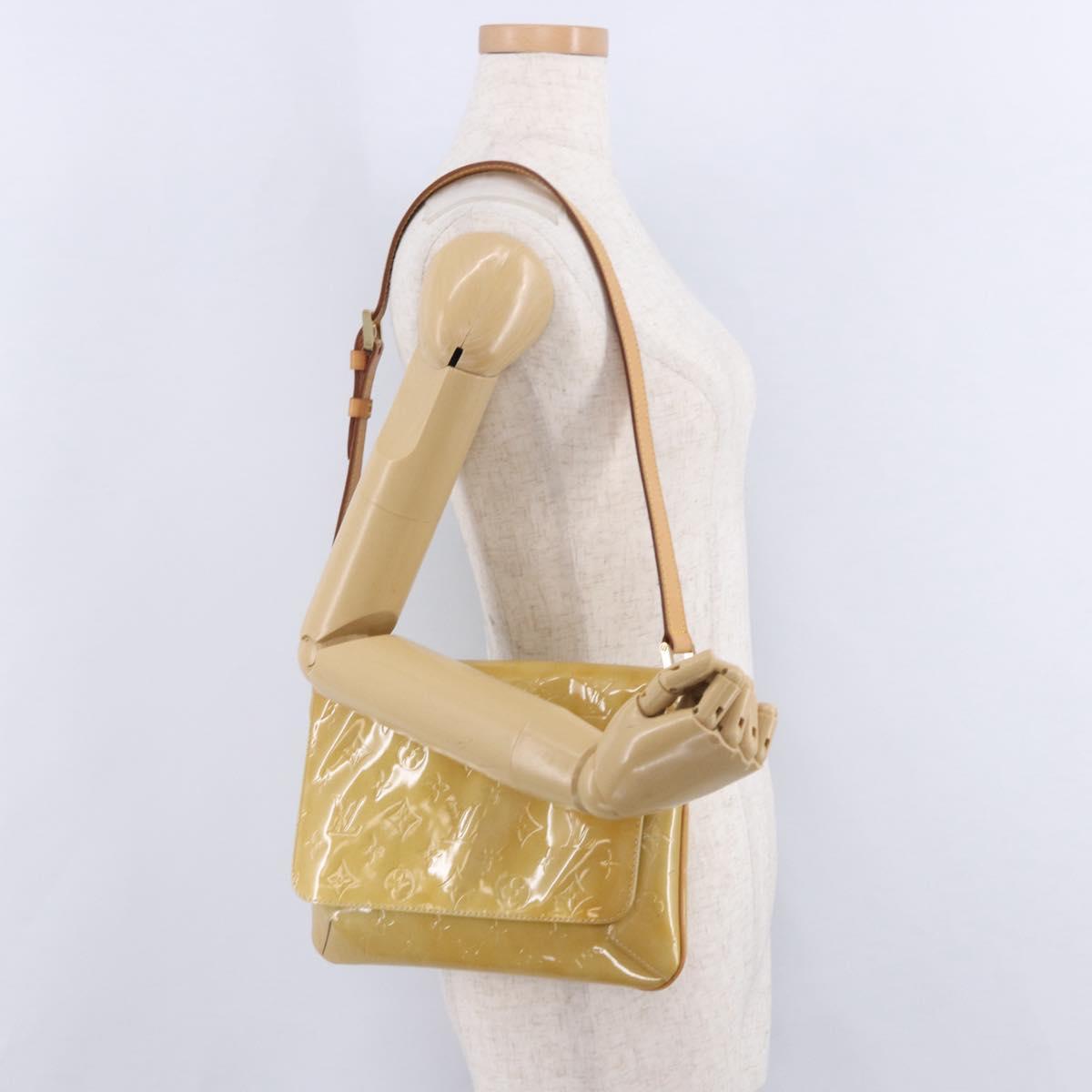 LOUIS VUITTON Monogram Vernis Thompson Street Bag Beige M91301 LV Auth hk4027