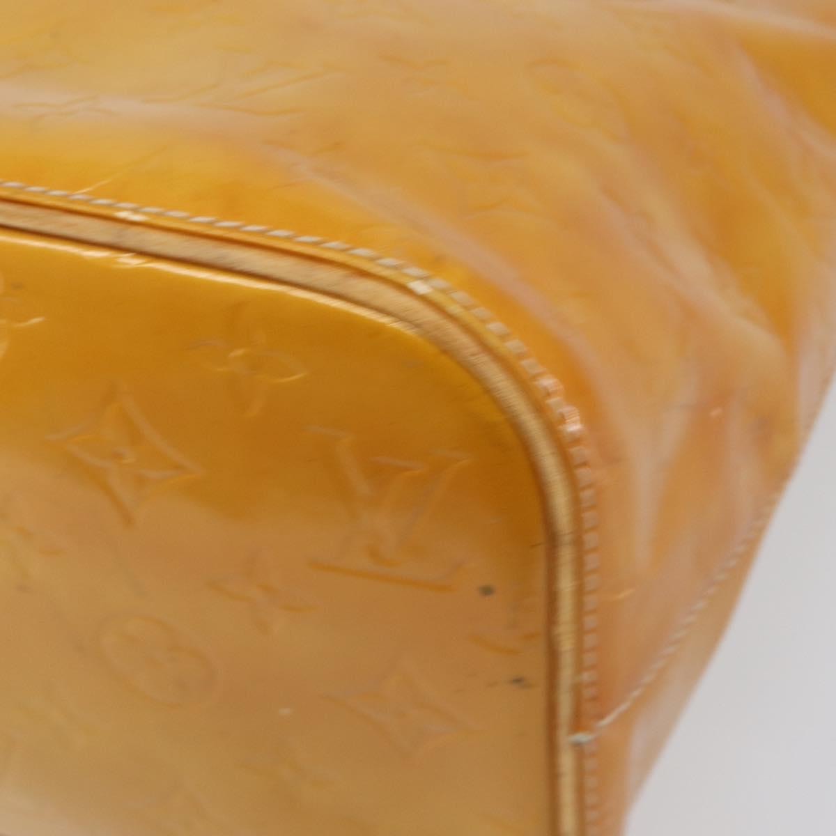 LOUIS VUITTON Monogram Vernis Houston Hand Bag Beige M91004 LV Auth hk4032