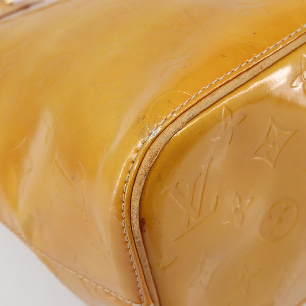LOUIS VUITTON Monogram Vernis Houston Hand Bag Beige M91004 LV Auth hk4032