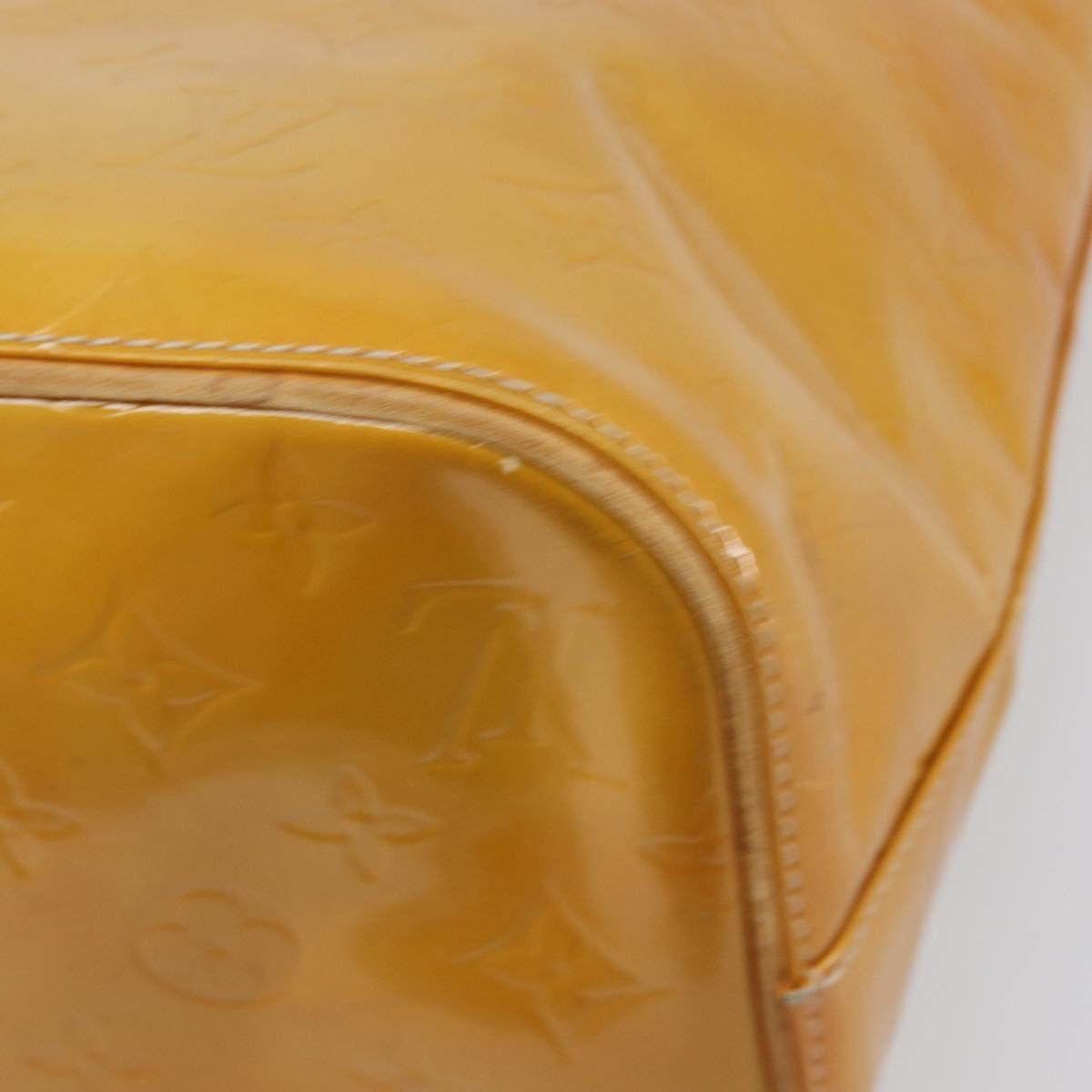 LOUIS VUITTON Monogram Vernis Houston Hand Bag Beige M91004 LV Auth hk4032