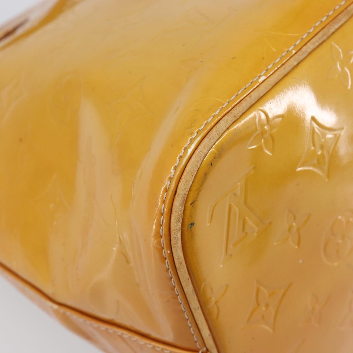 LOUIS VUITTON Monogram Vernis Houston Hand Bag Beige M91004 LV Auth hk4032