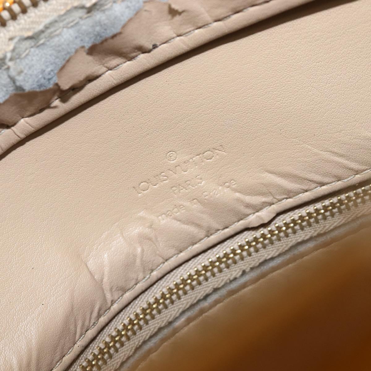 LOUIS VUITTON Monogram Vernis Houston Hand Bag Beige M91004 LV Auth hk4032