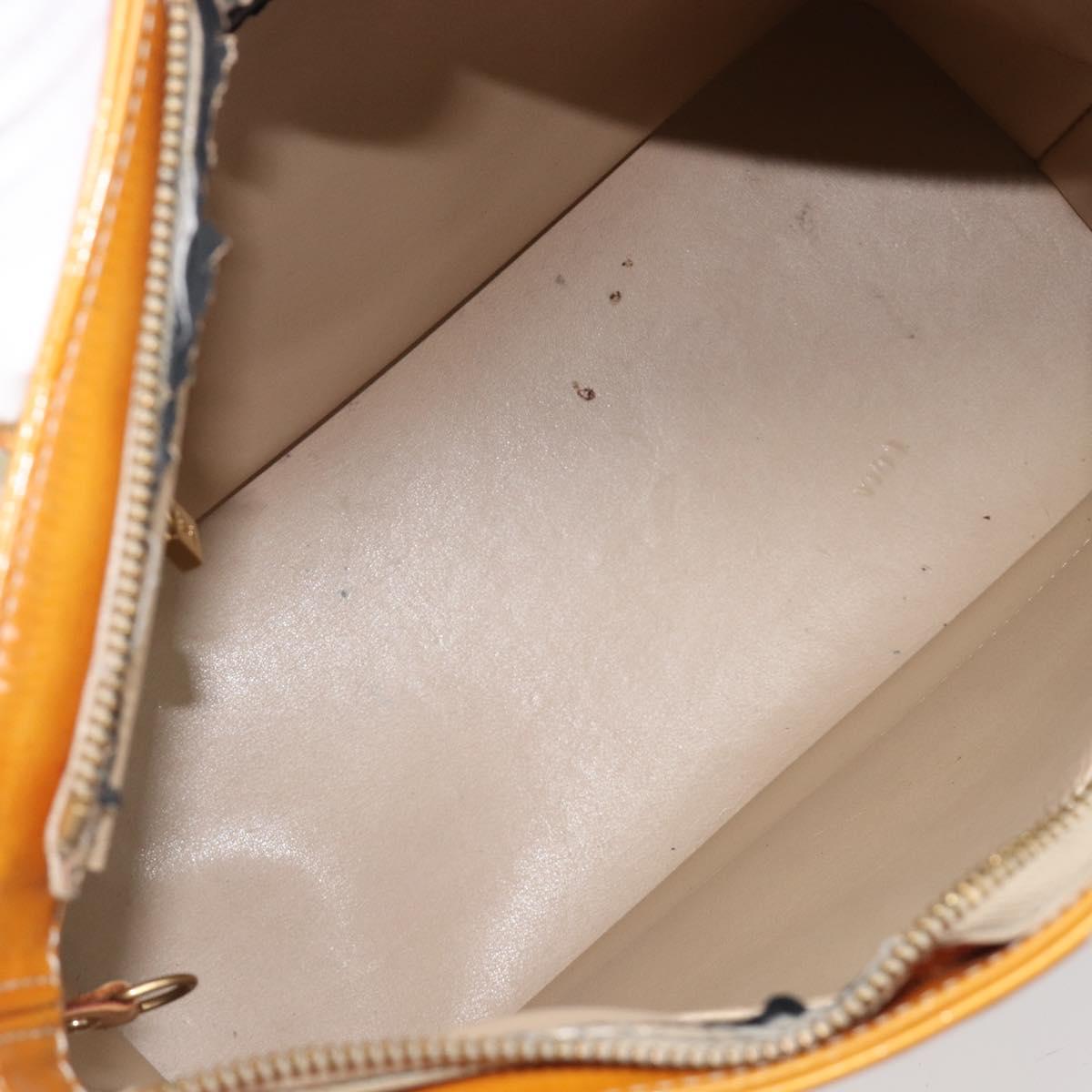 LOUIS VUITTON Monogram Vernis Houston Hand Bag Beige M91004 LV Auth hk4032