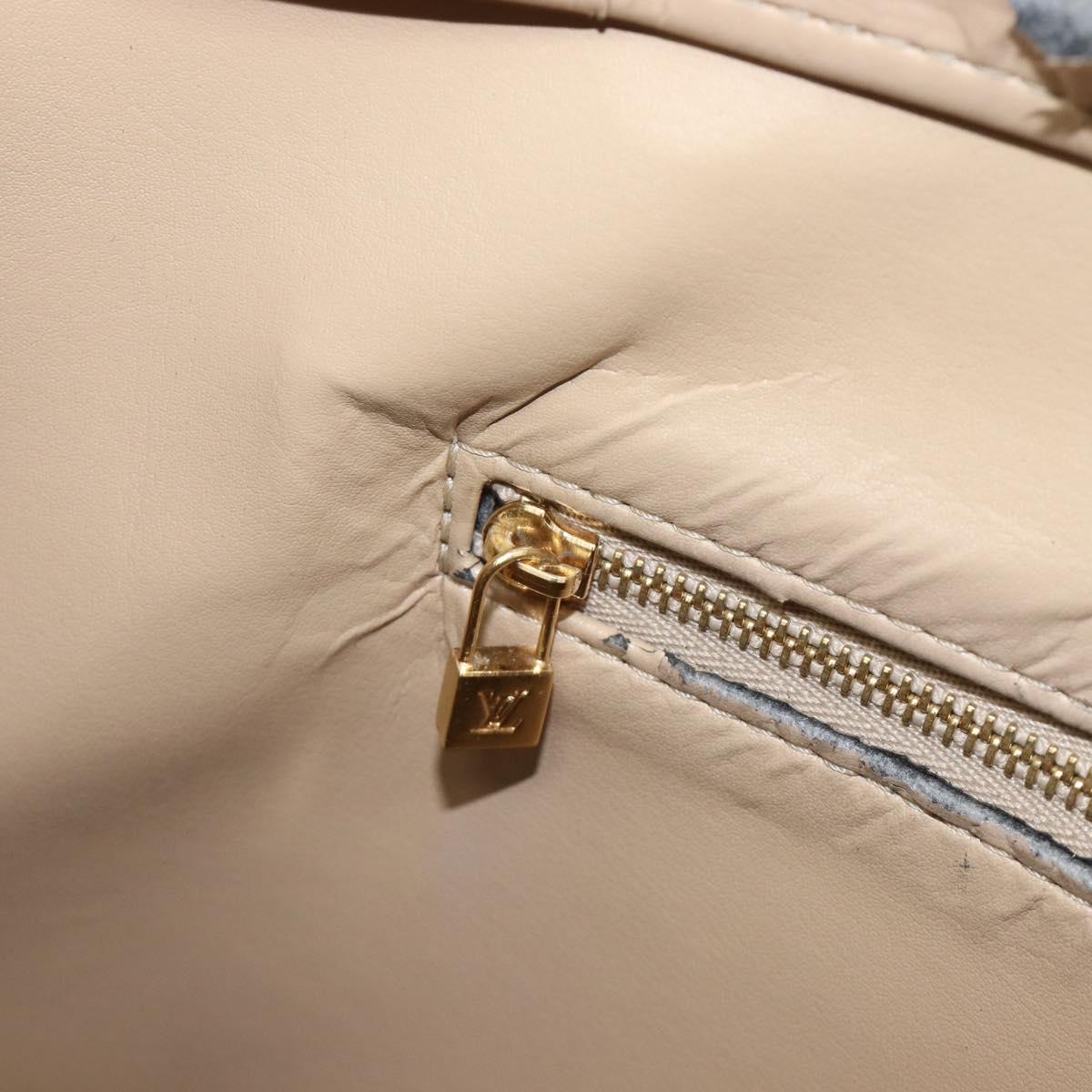 LOUIS VUITTON Monogram Vernis Houston Hand Bag Beige M91004 LV Auth hk4032