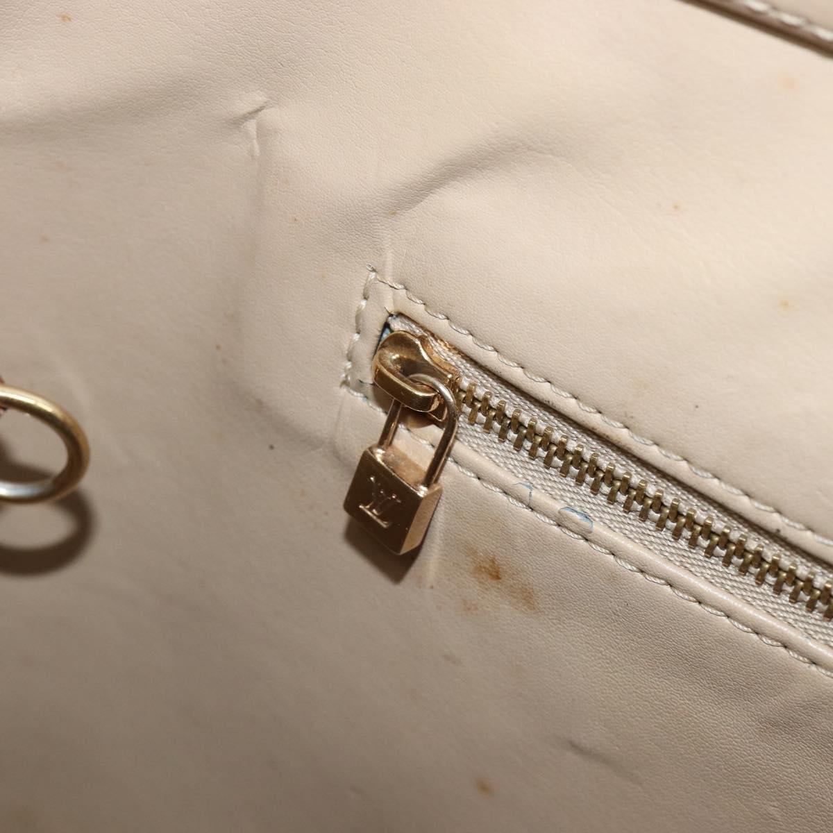LOUIS VUITTON Monogram Vernis Houston Hand Bag Beige M91004 LV Auth hk4033