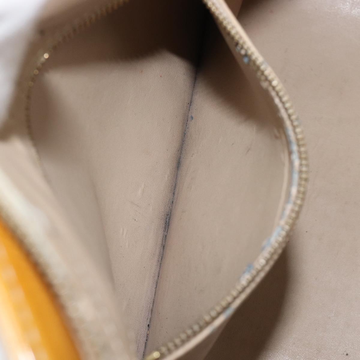 LOUIS VUITTON Monogram Vernis Houston Hand Bag Beige M91004 LV Auth hk4033