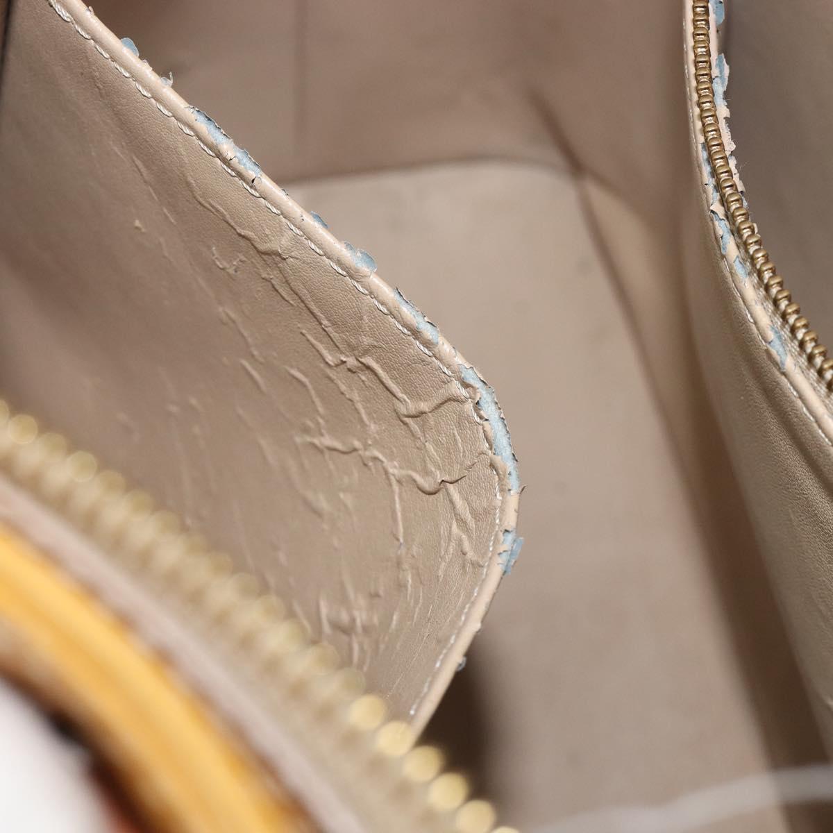 LOUIS VUITTON Monogram Vernis Houston Hand Bag Beige M91004 LV Auth hk4033
