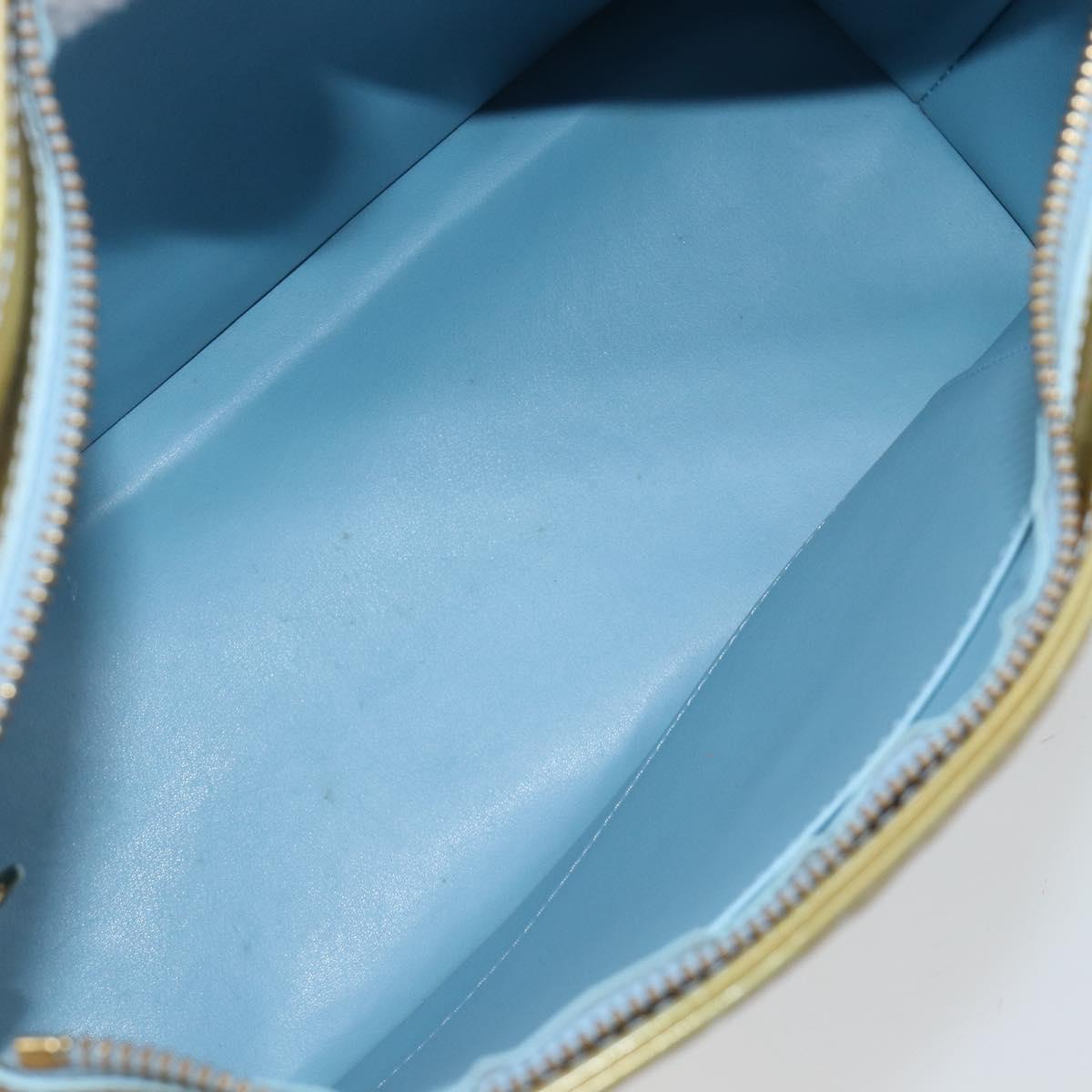 LOUIS VUITTON Monogram Vernis Houston Hand Bag Baby Blue M91005 LV Auth hk4034