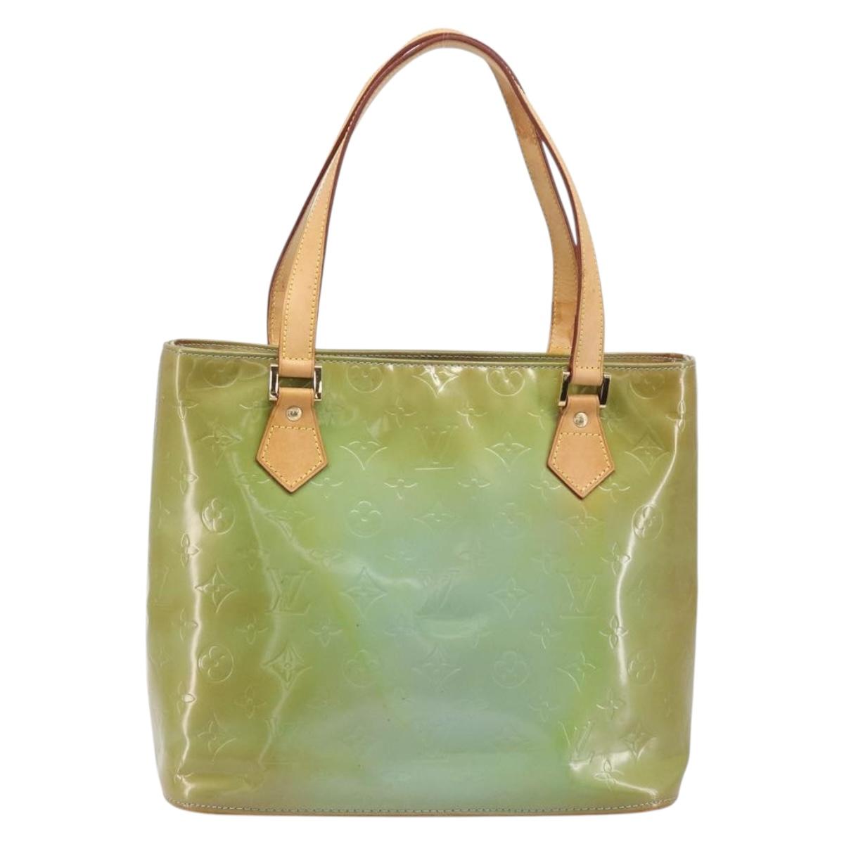 LOUIS VUITTON Monogram Vernis Houston Hand Bag Baby Blue M91005 LV Auth hk4034