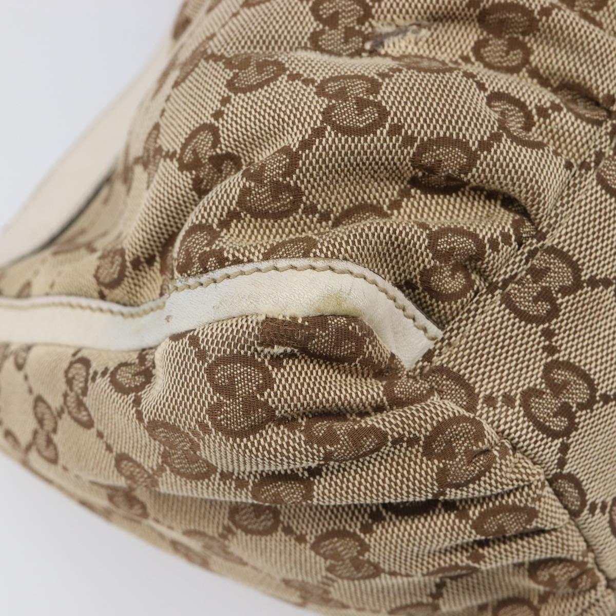 GUCCI GG Canvas Abbey Shoulder Bag Beige Gold 190525 Auth hk4036