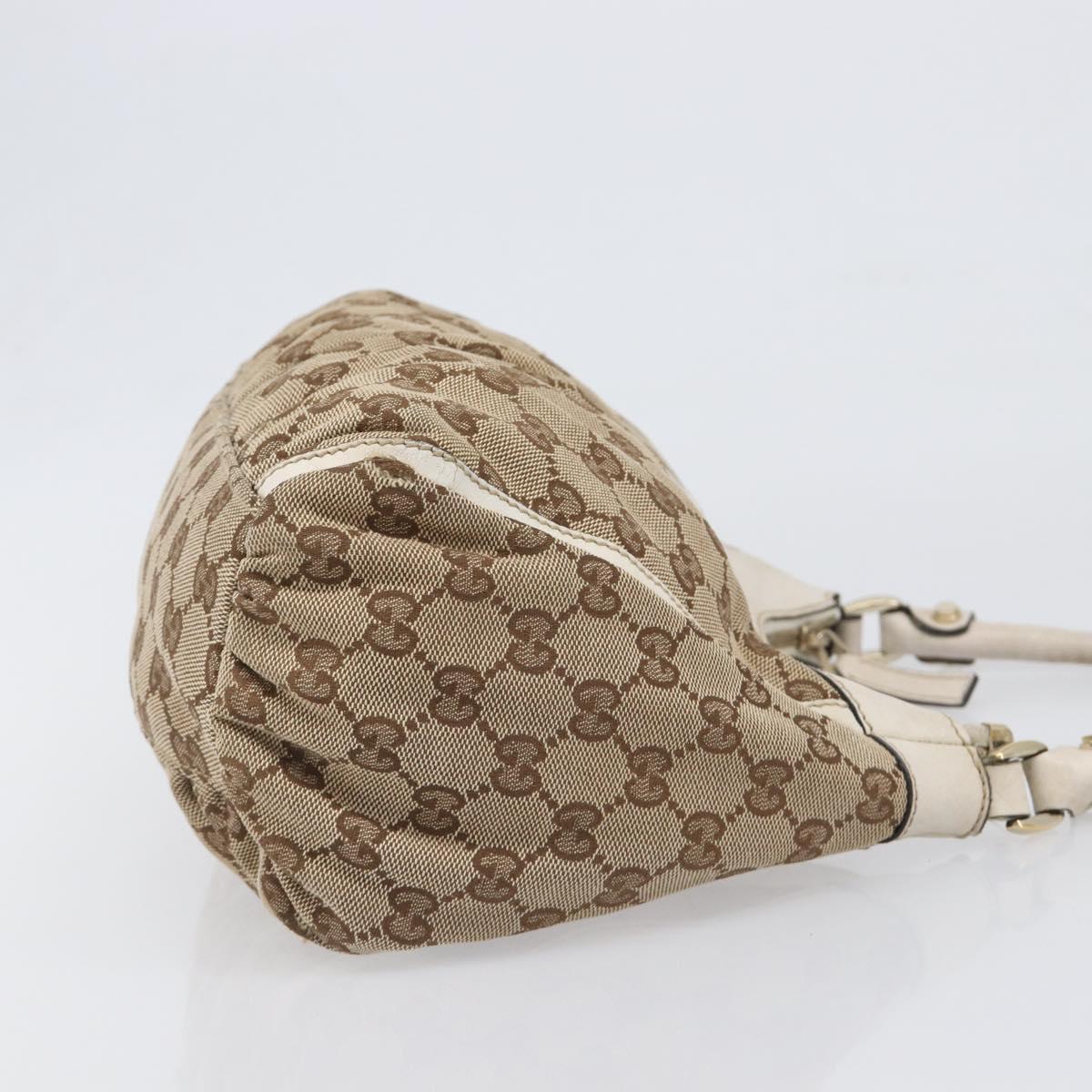 GUCCI GG Canvas Abbey Shoulder Bag Beige Gold 190525 Auth hk4036