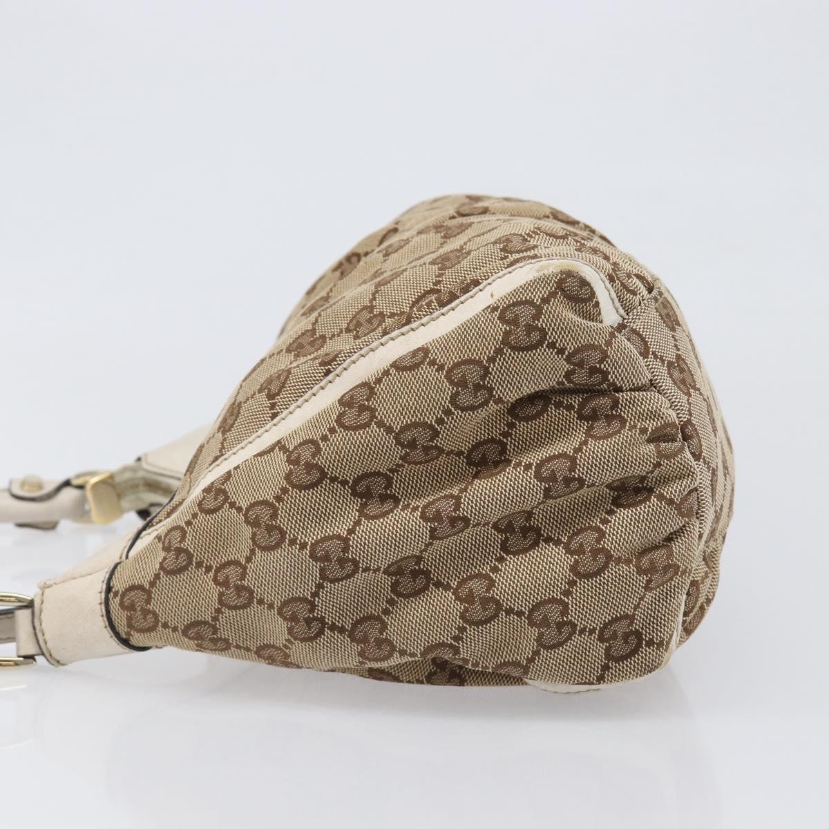 GUCCI GG Canvas Abbey Shoulder Bag Beige Gold 190525 Auth hk4036