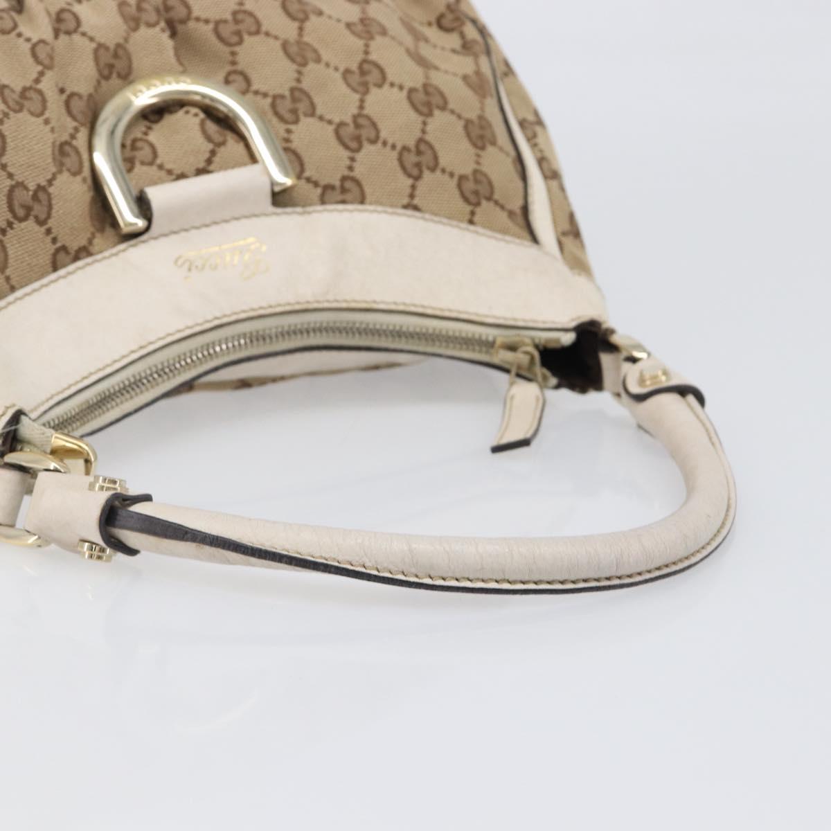 GUCCI GG Canvas Abbey Shoulder Bag Beige Gold 190525 Auth hk4036