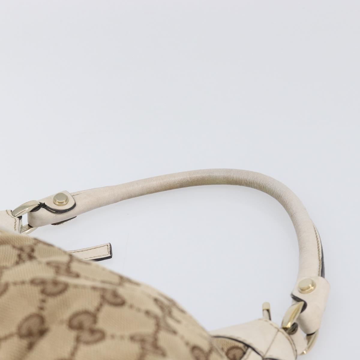 GUCCI GG Canvas Abbey Shoulder Bag Beige Gold 190525 Auth hk4036