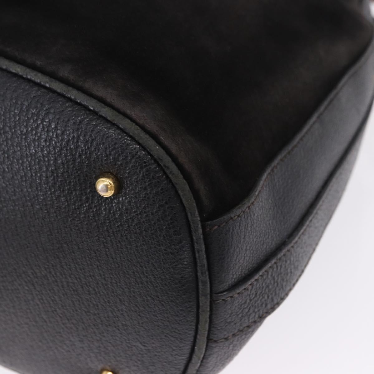 GUCCI Bamboo Shoulder Bag Suede 2way Black Gold 001 2865 1657 Auth hk4037