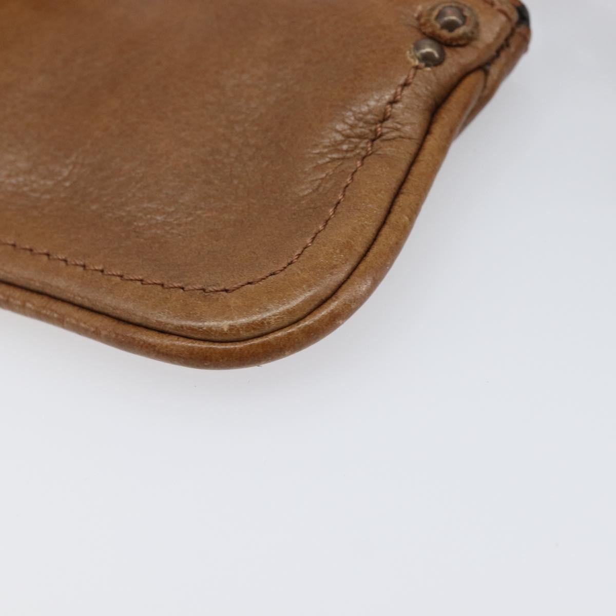 Chloe Paddington Coin Purse Leather Brown Silver Gold Auth hk4038
