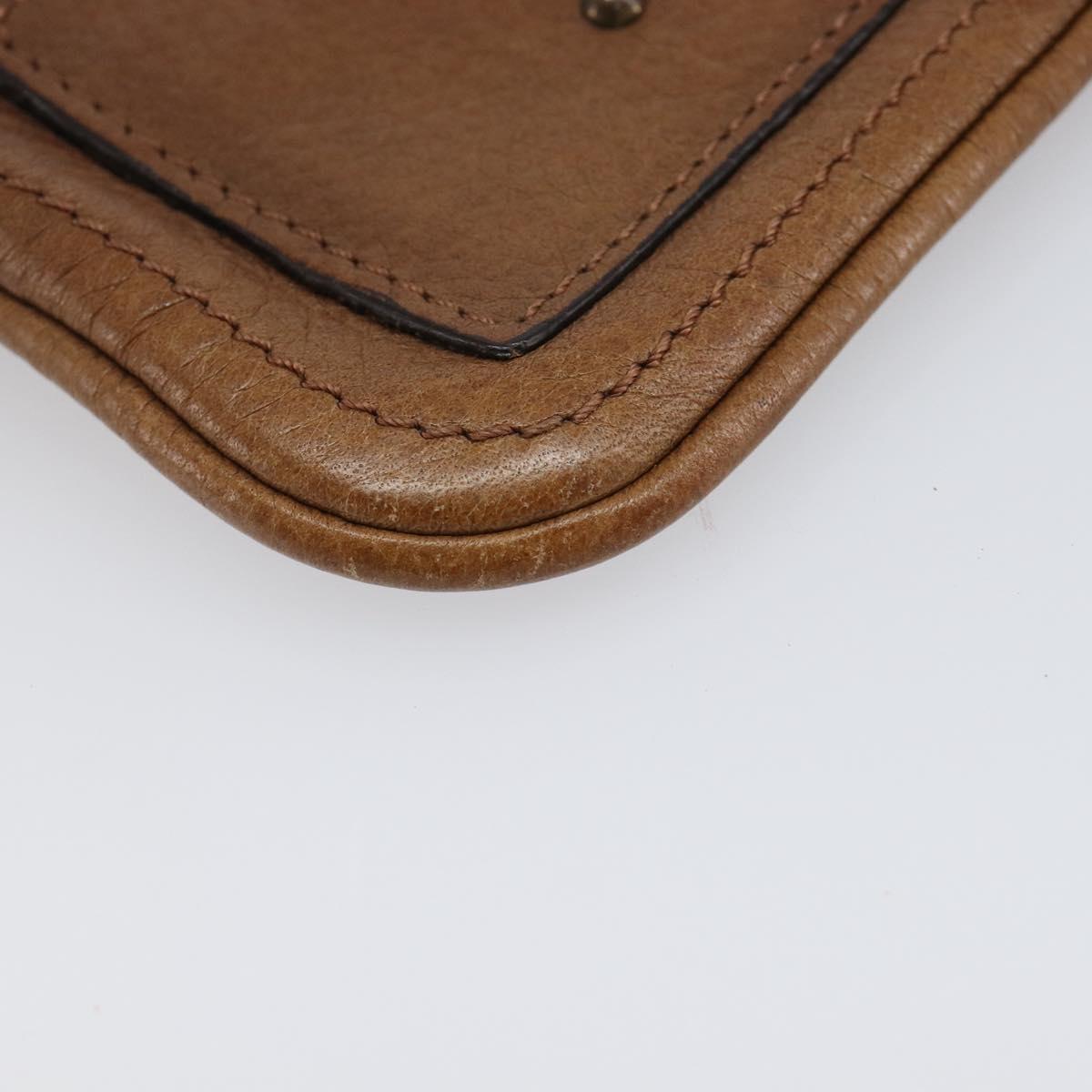 Chloe Paddington Coin Purse Leather Brown Silver Gold Auth hk4038