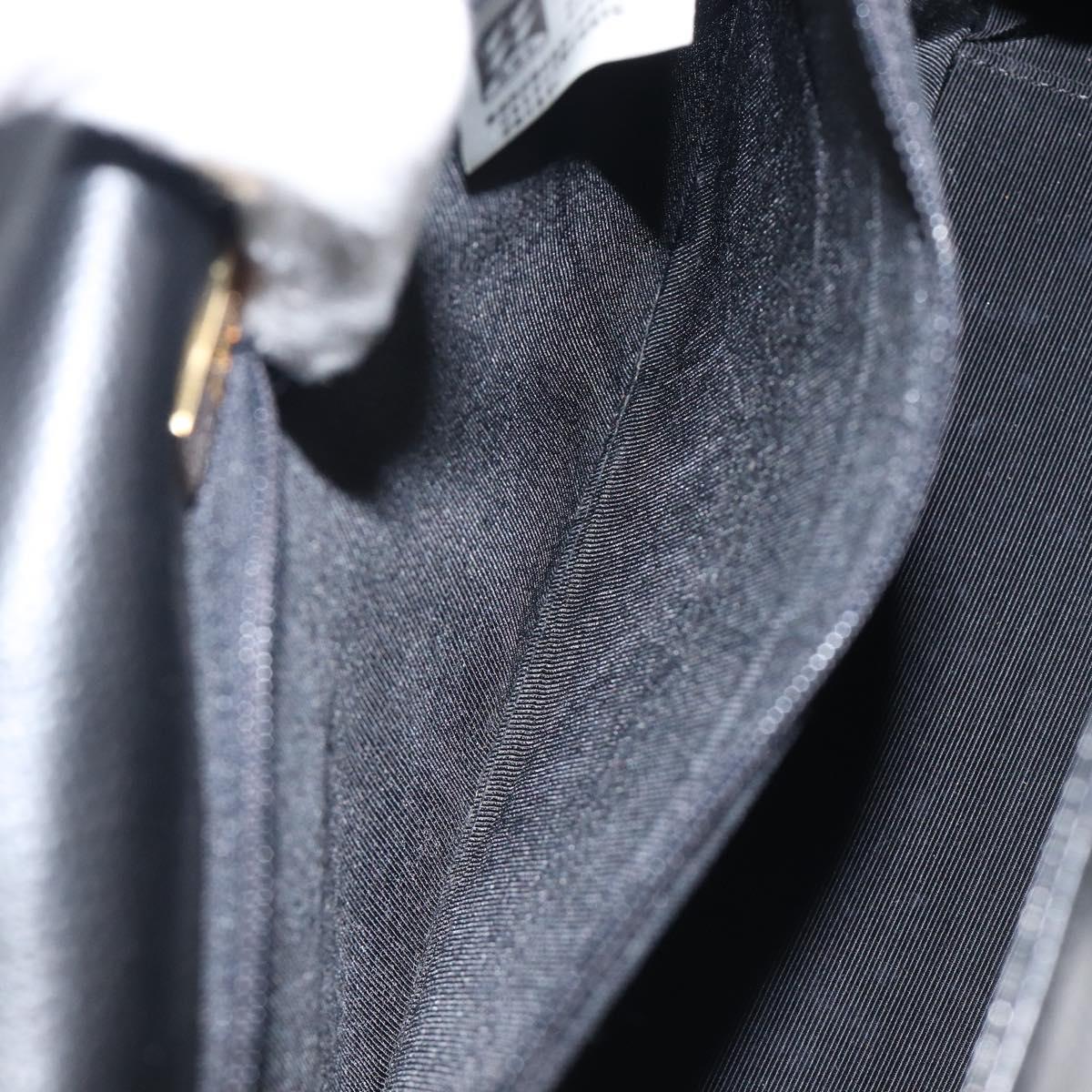 GIVENCHY Hand Bag Leather Black Gold Auth hk4043A